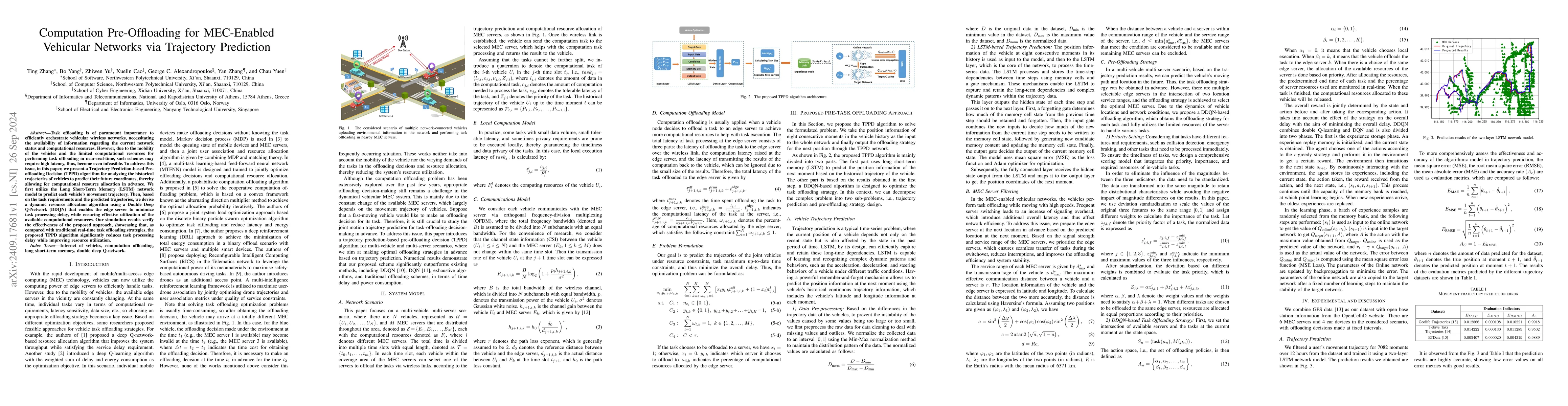 Thumbnail for Computation Pre-Offloading for MEC-Enabled Vehicular Networks via
  Trajectory Prediction