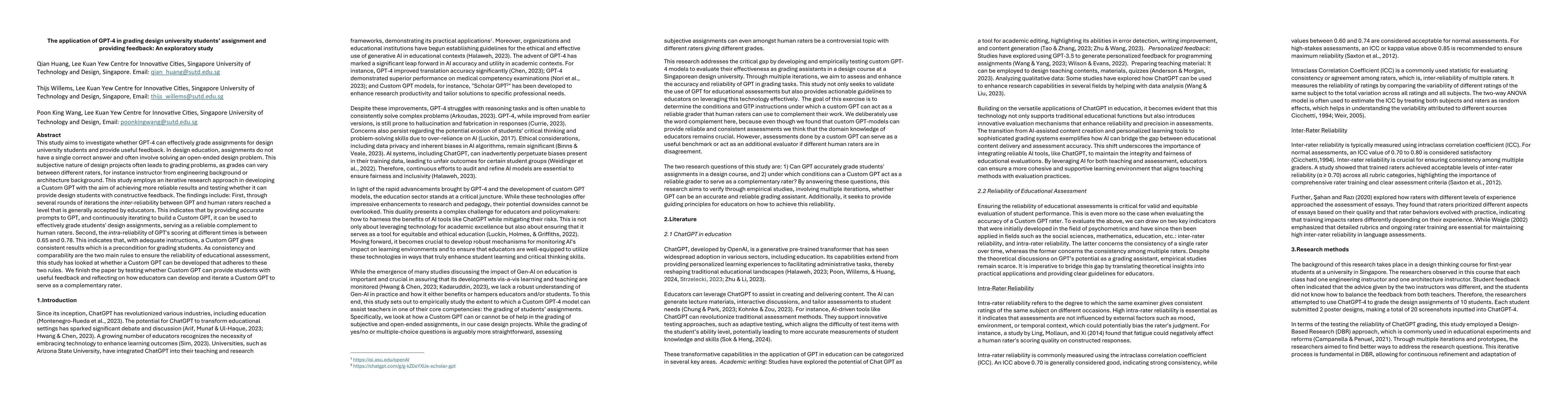 Thumbnail for The application of GPT-4 in grading design university students'
  assignment and providing feedback: An exploratory study