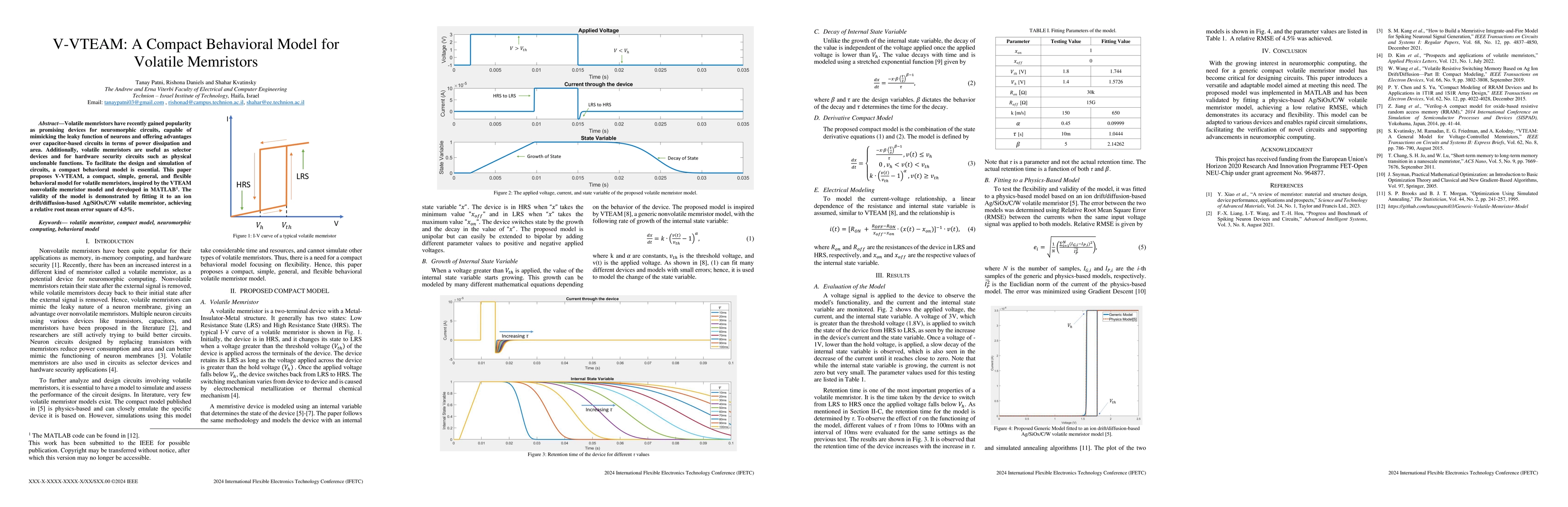 Thumbnail for VVTEAM: A Compact Behavioral Model for Volatile Memristors
