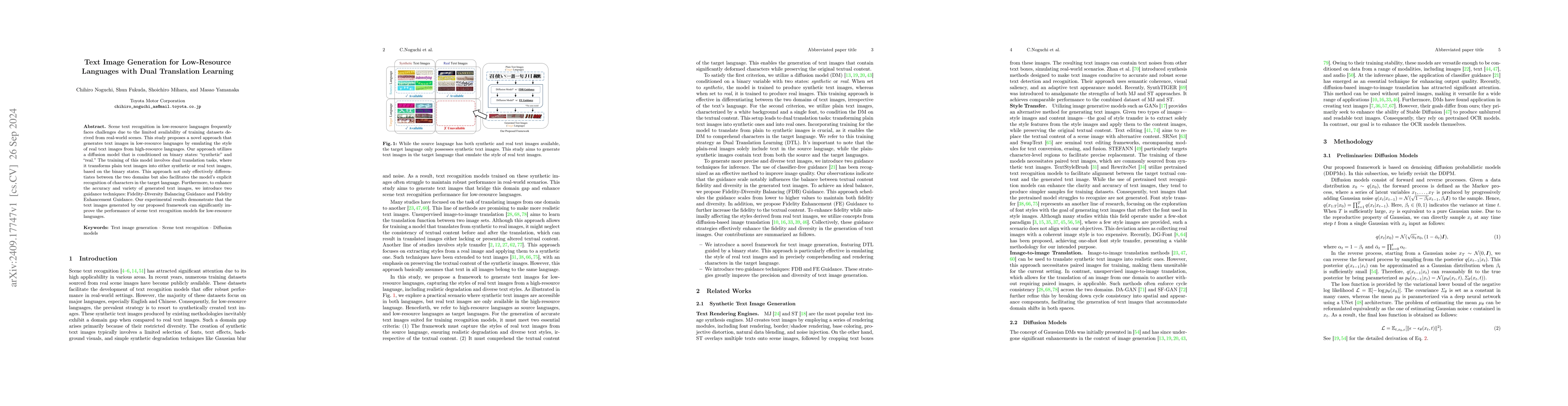 Thumbnail for Text Image Generation for Low-Resource Languages with Dual Translation
  Learning