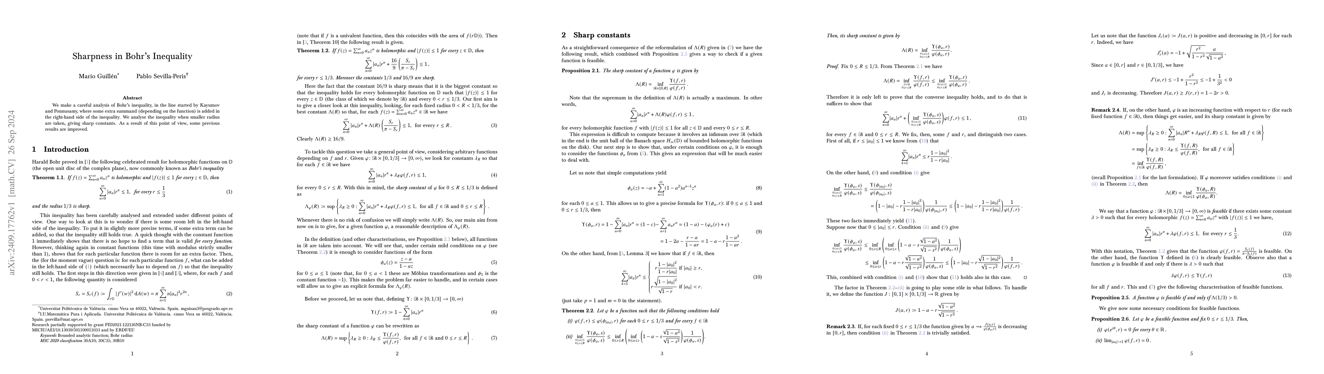 Thumbnail for Sharpness in Bohr's Inequality