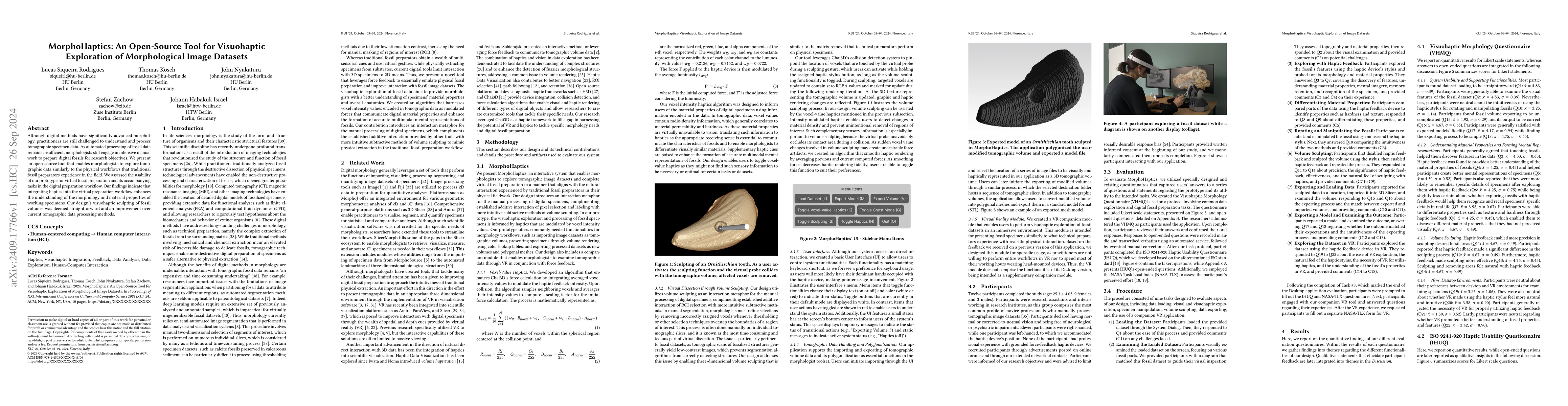 Thumbnail for MorphoHaptics: An Open-Source Tool for Visuohaptic Exploration of
  Morphological Image Datasets