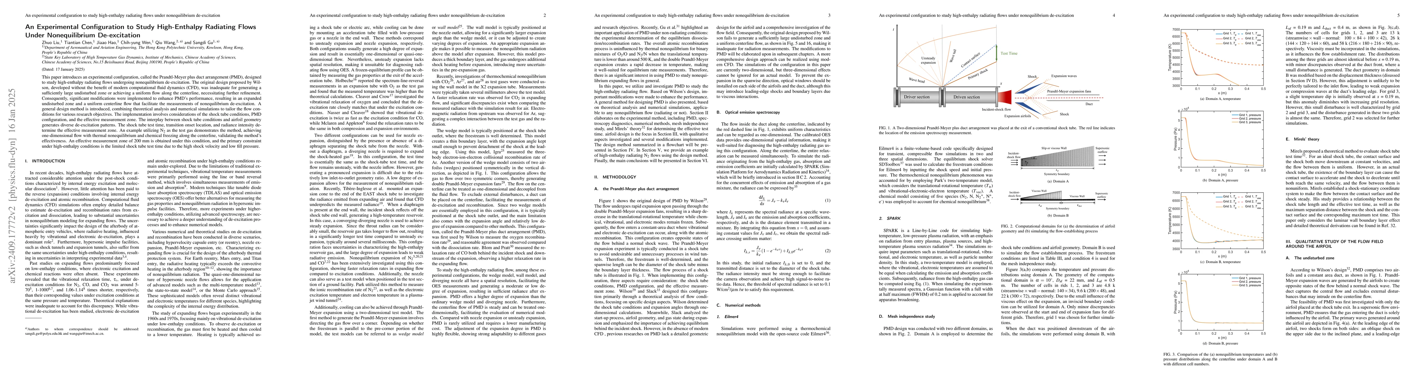 Thumbnail for An Experimental Configuration to Study High-Enthalpy Radiating Flows
  Under Nonequilibrium De-excitation