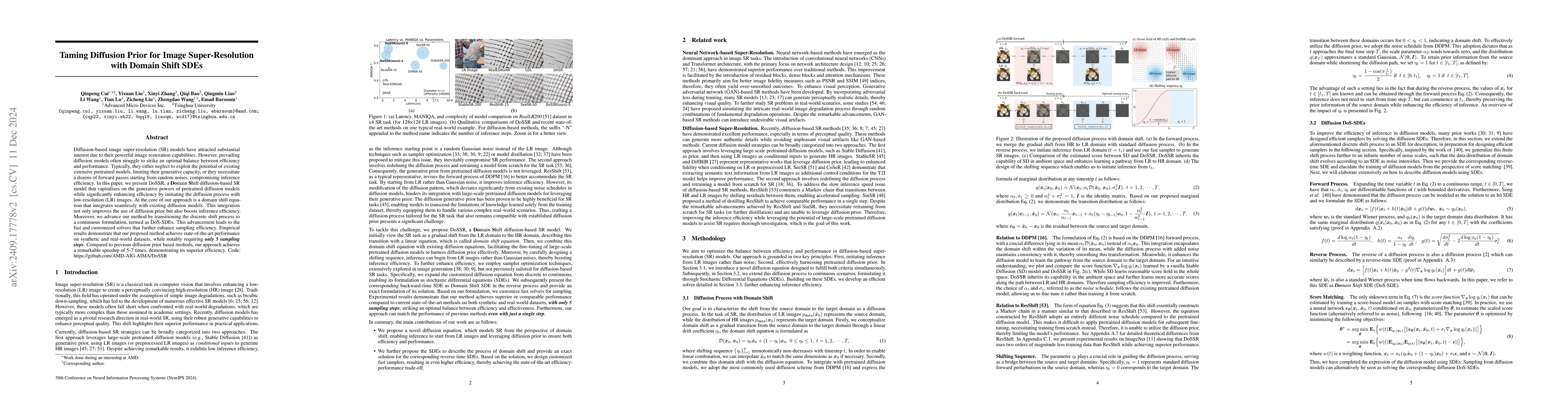 Thumbnail for Taming Diffusion Prior for Image Super-Resolution with Domain Shift SDEs