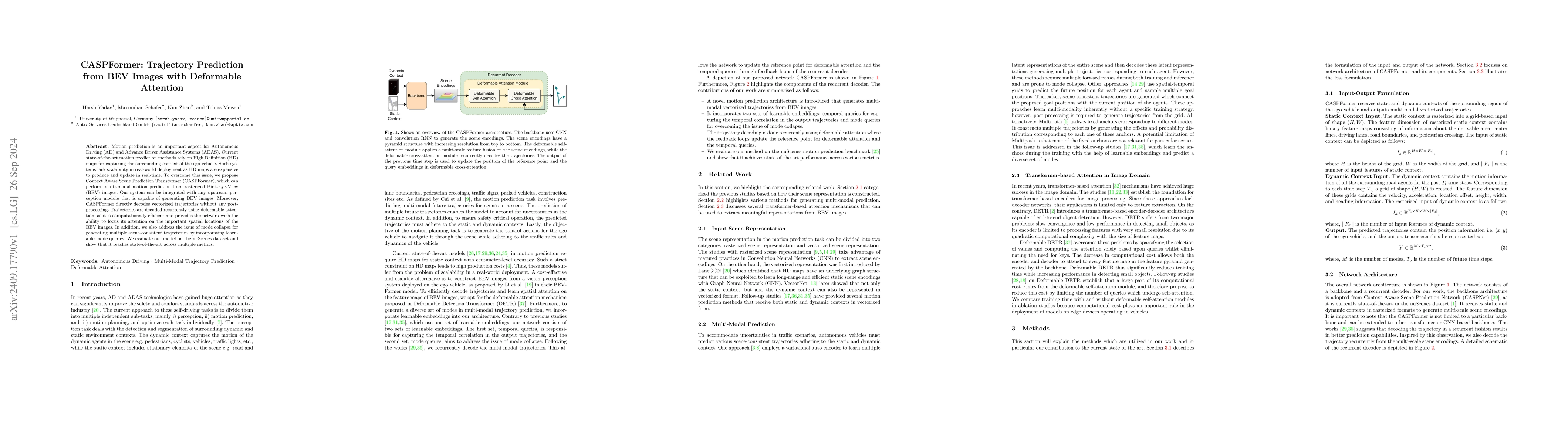 Thumbnail for CASPFormer: Trajectory Prediction from BEV Images with Deformable
  Attention