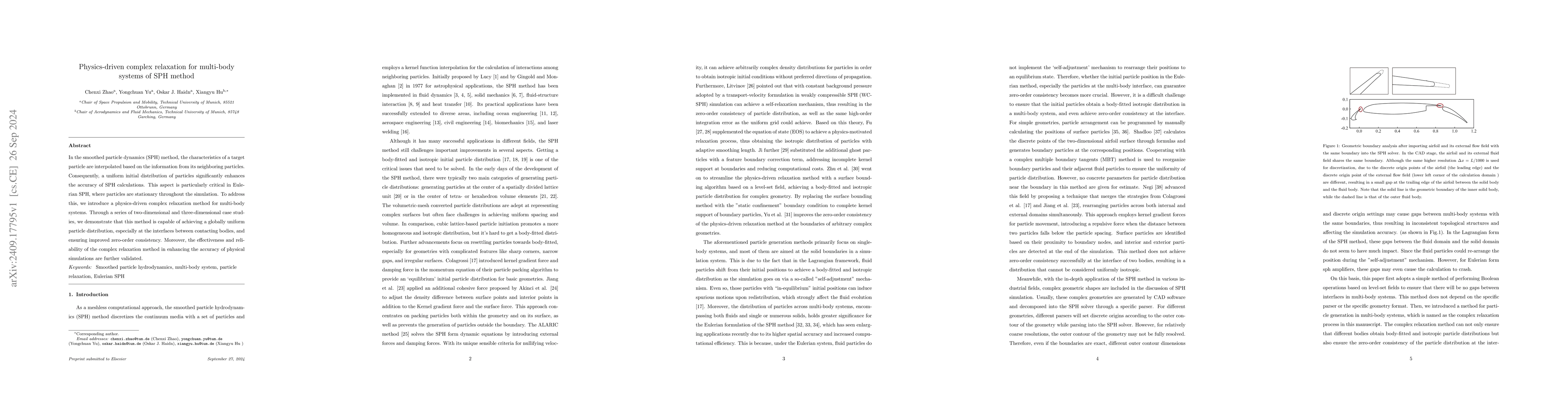 Thumbnail for Physics-driven complex relaxation for multi-body systems of SPH method