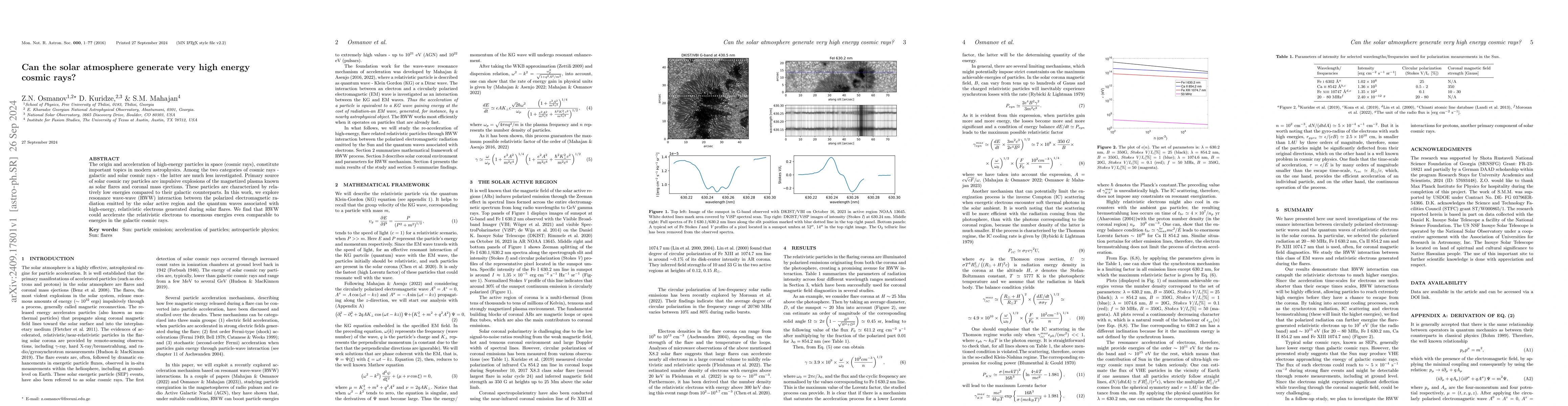 Thumbnail for Can the solar atmosphere generate very high energy cosmic rays?