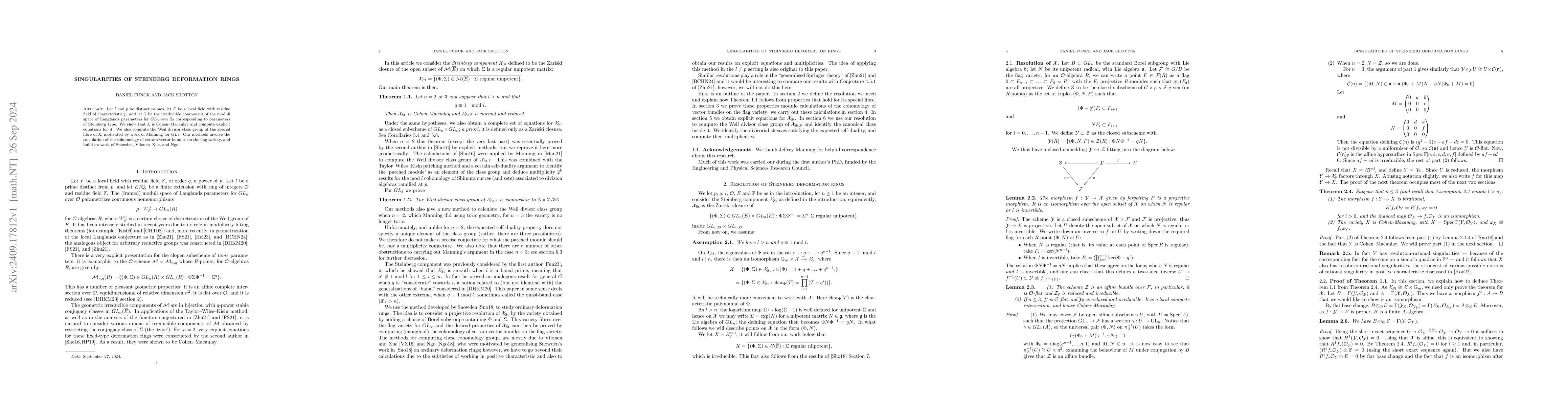 Thumbnail for Singularities of Steinberg deformation rings