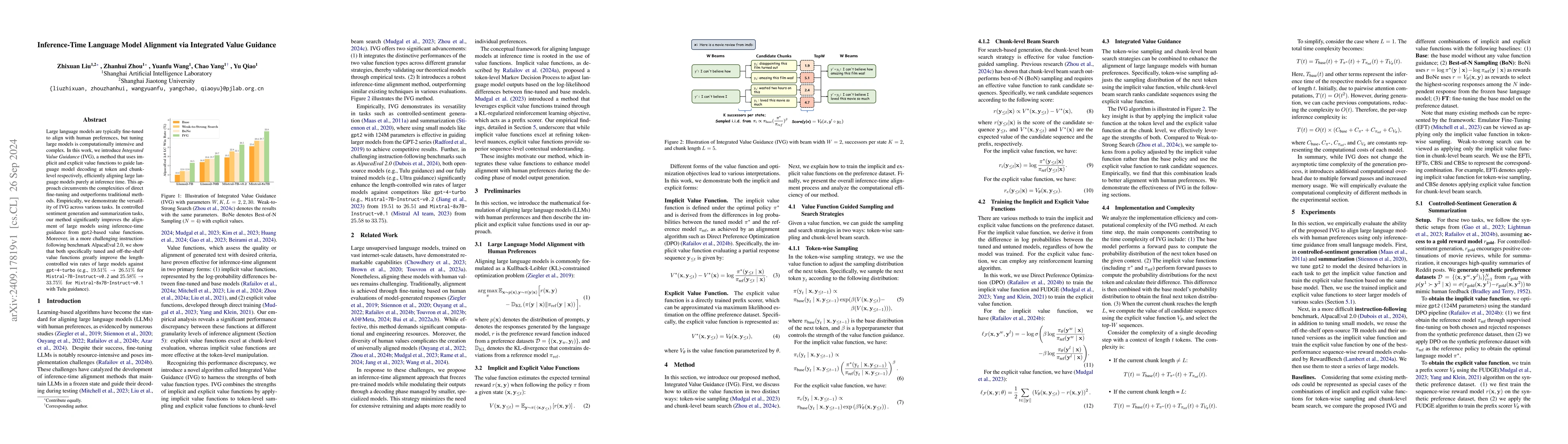 Thumbnail for Inference-Time Language Model Alignment via Integrated Value Guidance