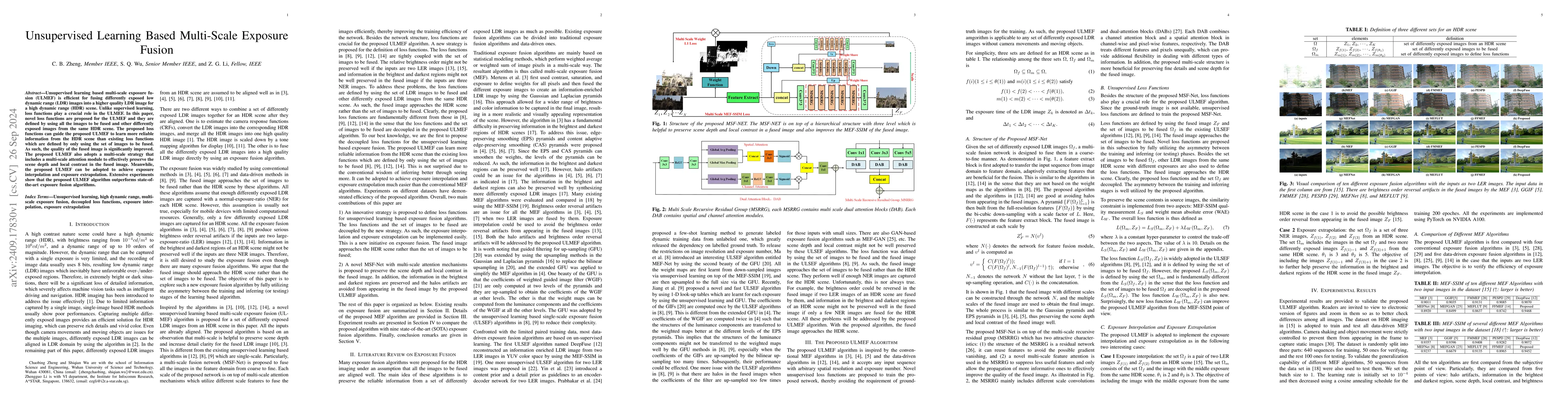 Thumbnail for Unsupervised Learning Based Multi-Scale Exposure Fusion
