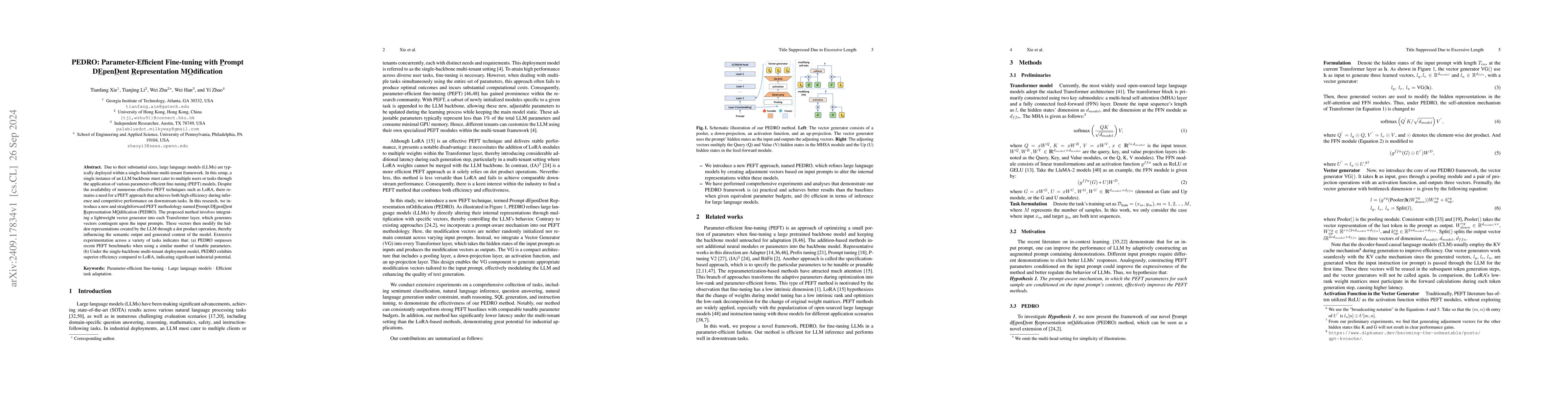Thumbnail for PEDRO: Parameter-Efficient Fine-tuning with Prompt DEpenDent
  Representation MOdification
