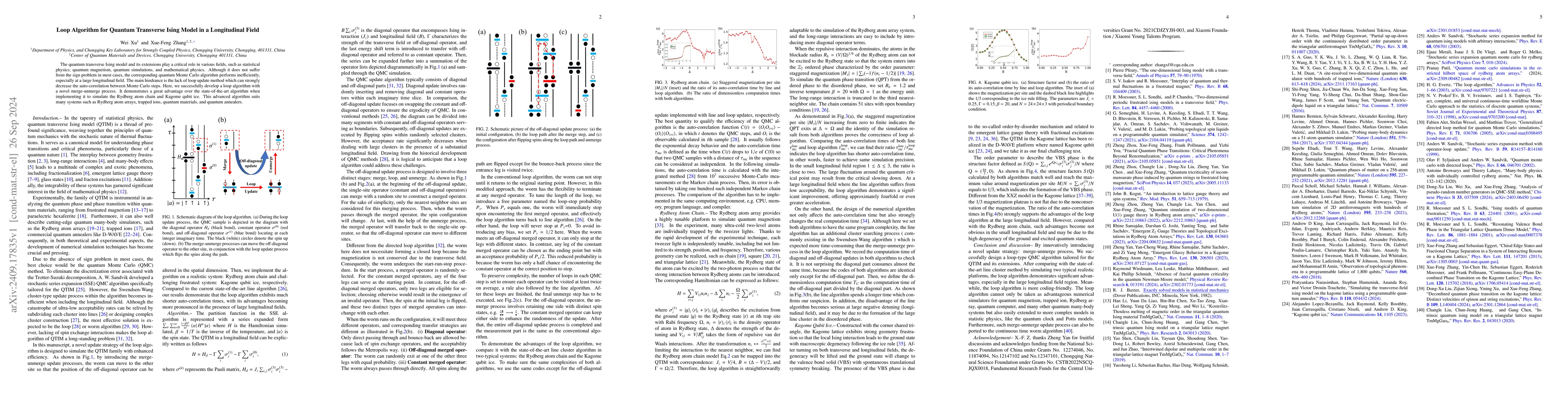 Thumbnail for Loop Algorithm for Quantum Transverse Ising Model in a Longitudinal
  Field