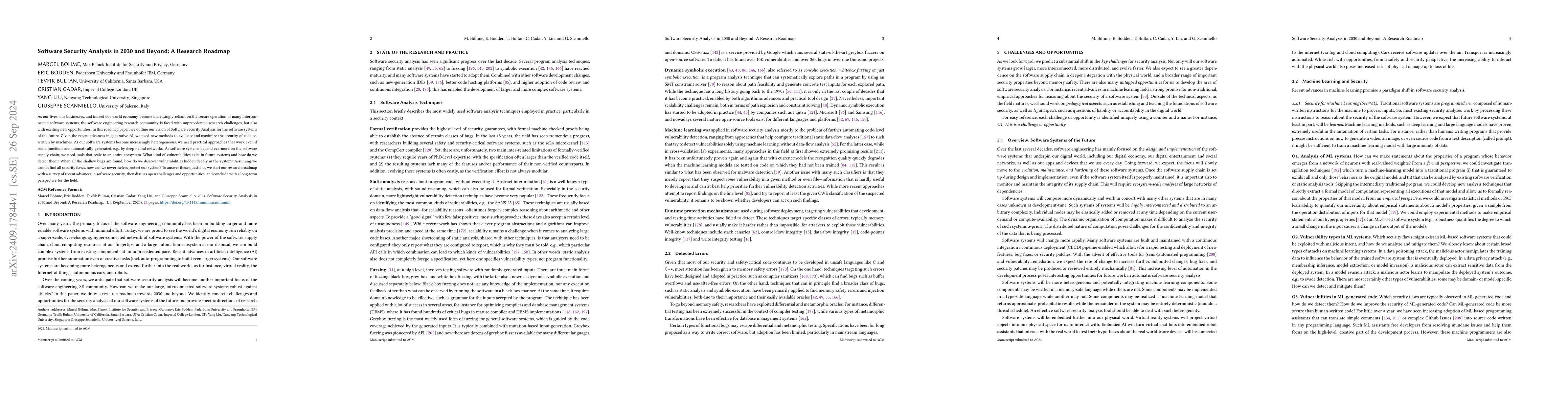 Thumbnail for Software Security Analysis in 2030 and Beyond: A Research Roadmap