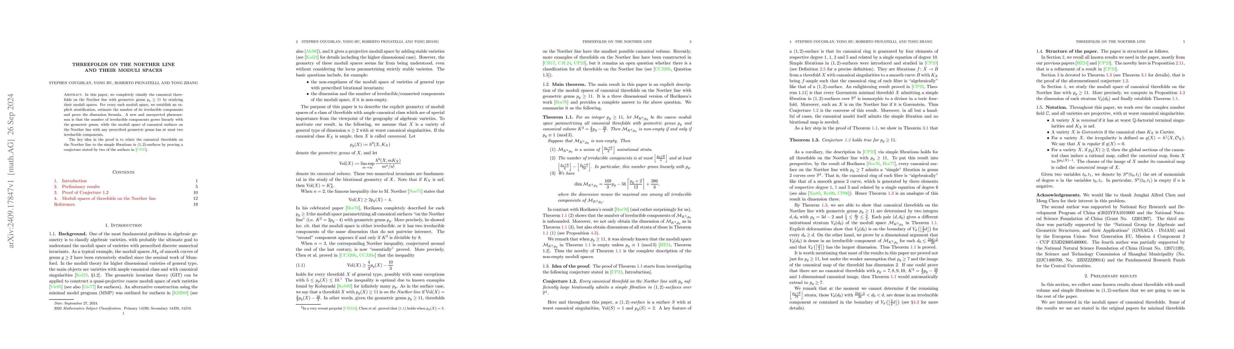 Thumbnail for Threefolds on the Noether line and their moduli spaces