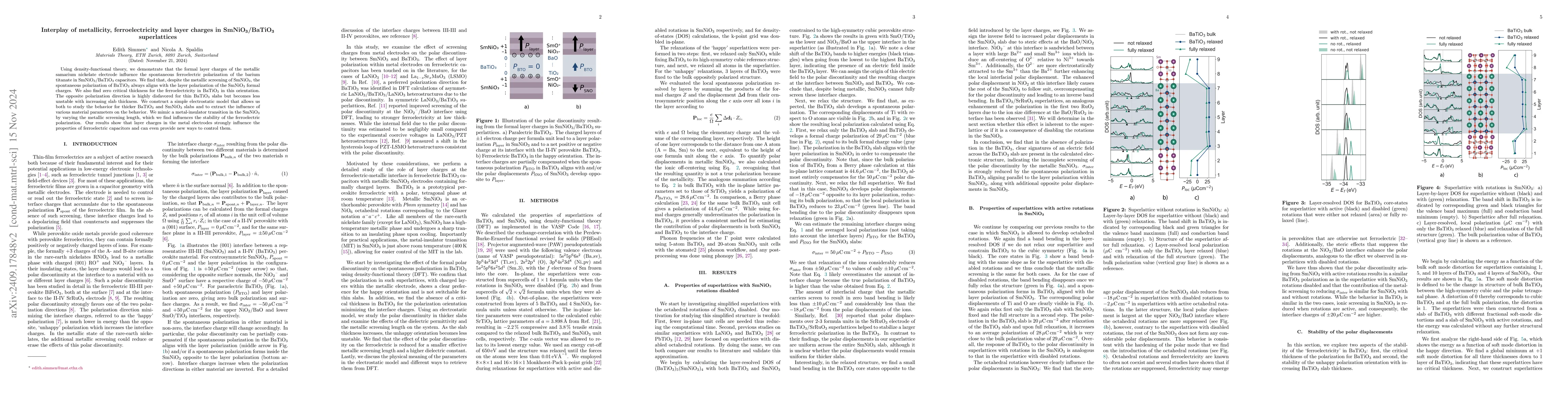 Thumbnail for Interplay of metallicity, ferroelectricity and layer charges in
  SmNiO$_3$/BaTiO$_3$ superlattices