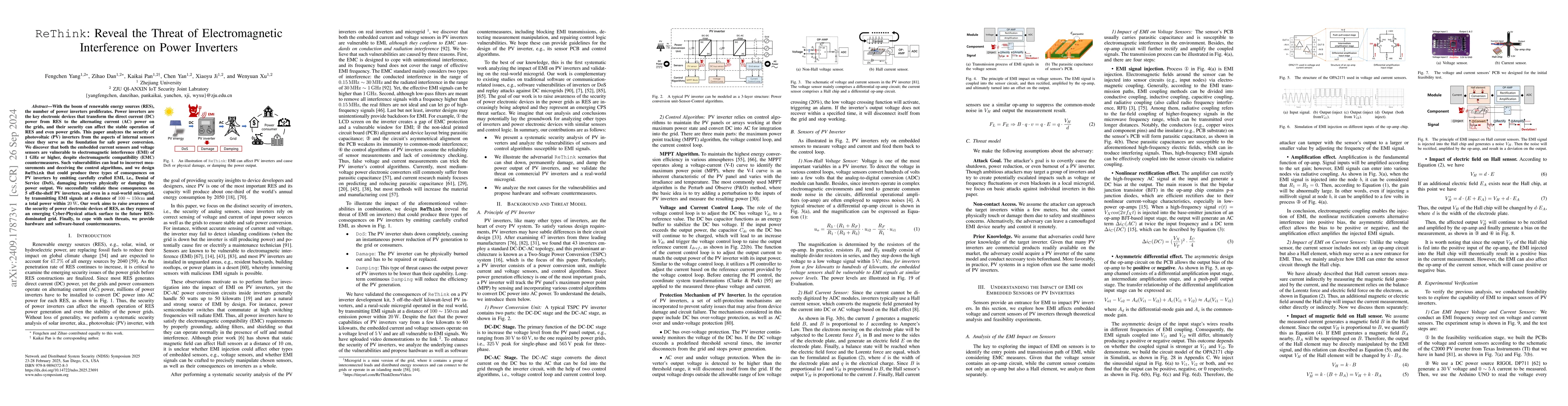 Thumbnail for ReThink: Reveal the Threat of Electromagnetic Interference on Power
  Inverters