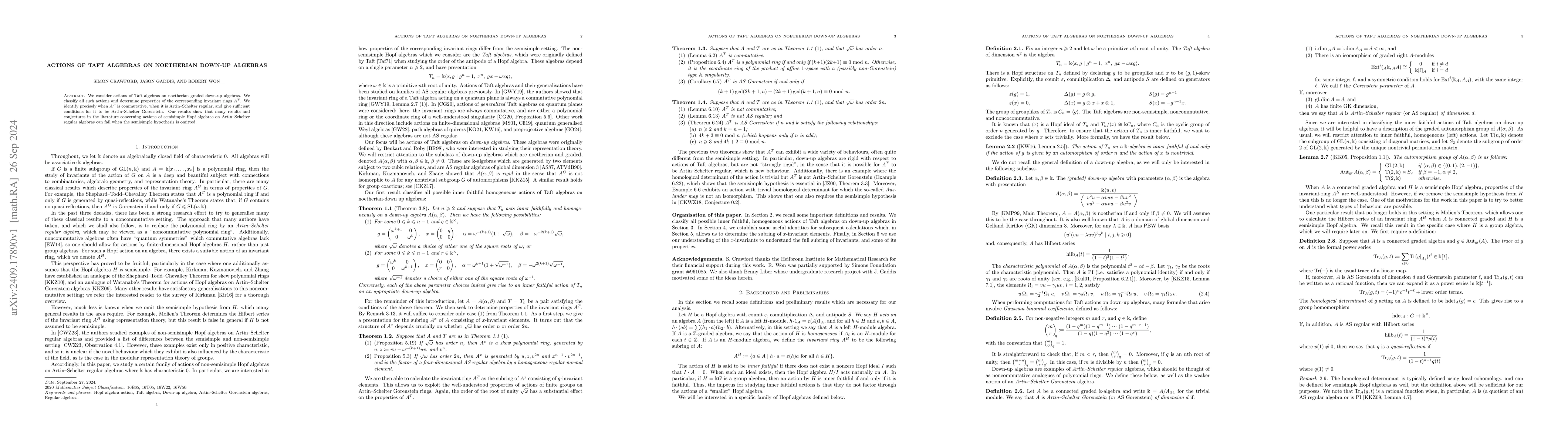 Thumbnail for Actions of Taft Algebras on Noetherian Down-Up Algebras