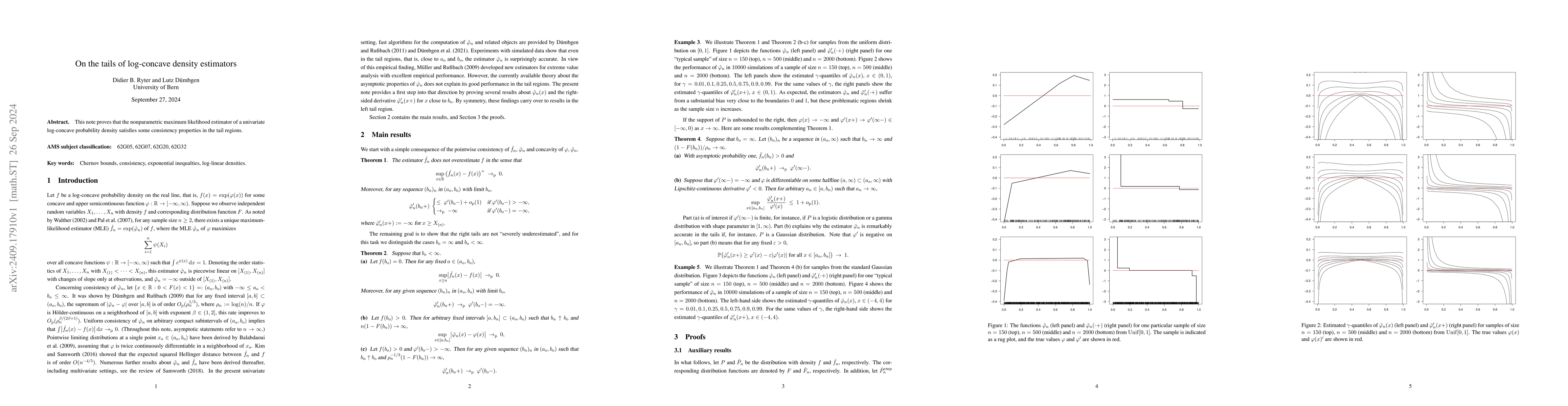 Thumbnail for On the tails of log-concave density estimators
