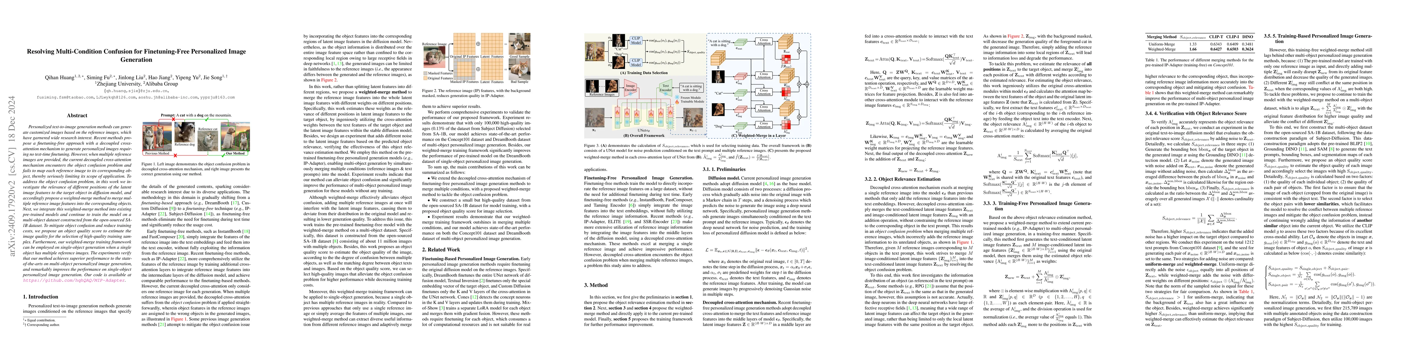 Thumbnail for Resolving Multi-Condition Confusion for Finetuning-Free Personalized
  Image Generation