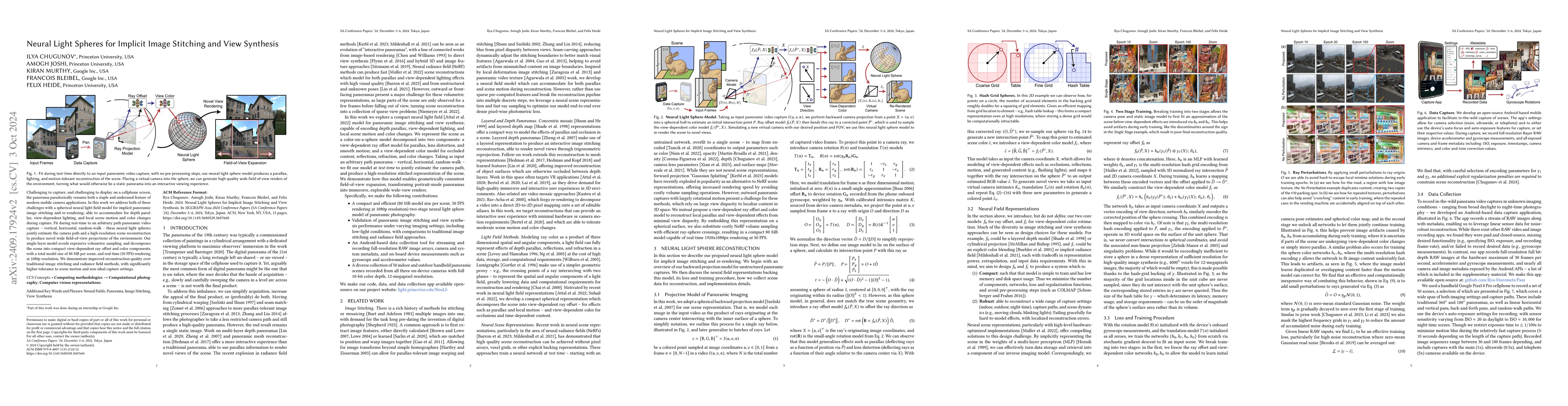 Thumbnail for Neural Light Spheres for Implicit Image Stitching and View Synthesis