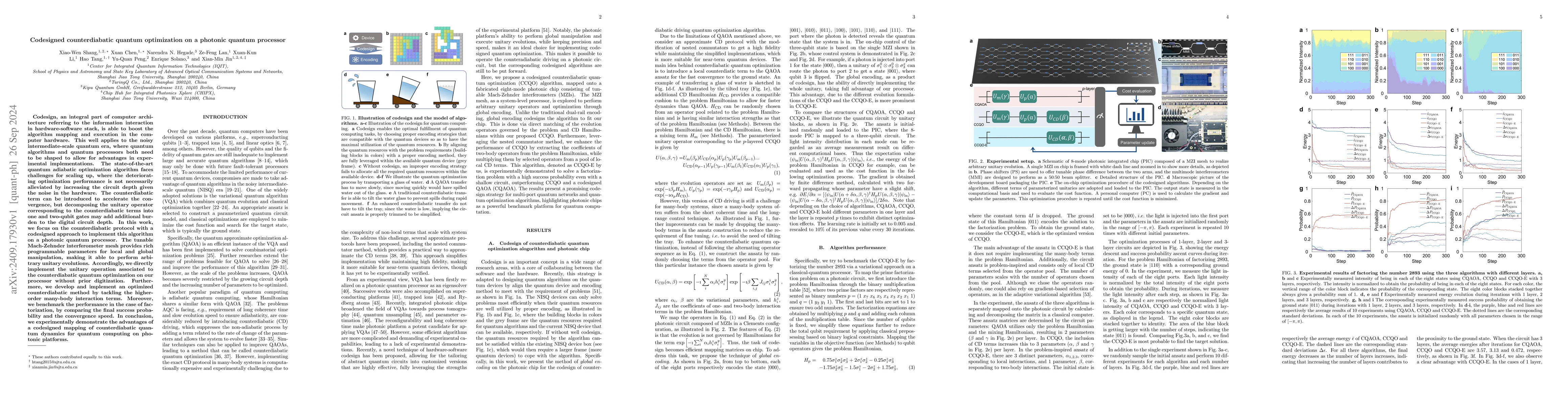 Thumbnail for Codesigned counterdiabatic quantum optimization on a photonic quantum
  processor
