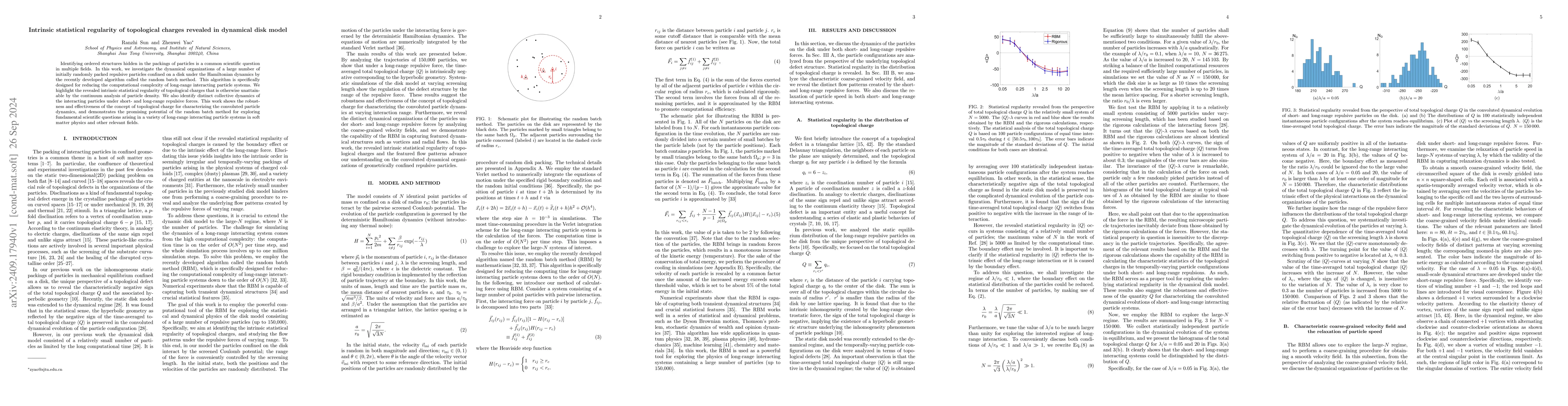 Thumbnail for Intrinsic statistical regularity of topological charges revealed in
  dynamical disk model