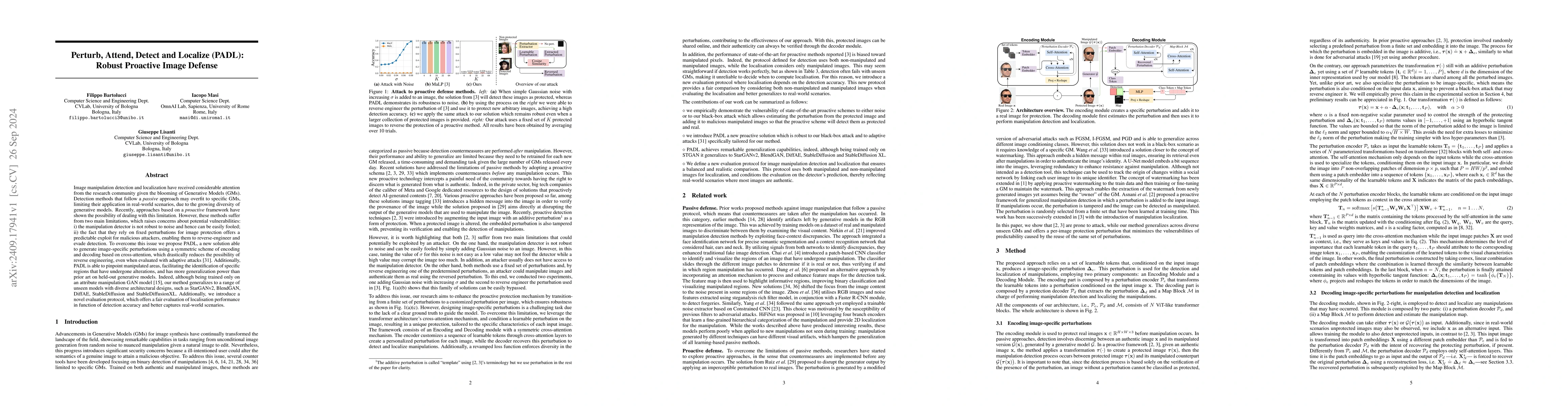 Thumbnail for Perturb, Attend, Detect and Localize (PADL): Robust Proactive Image
  Defense