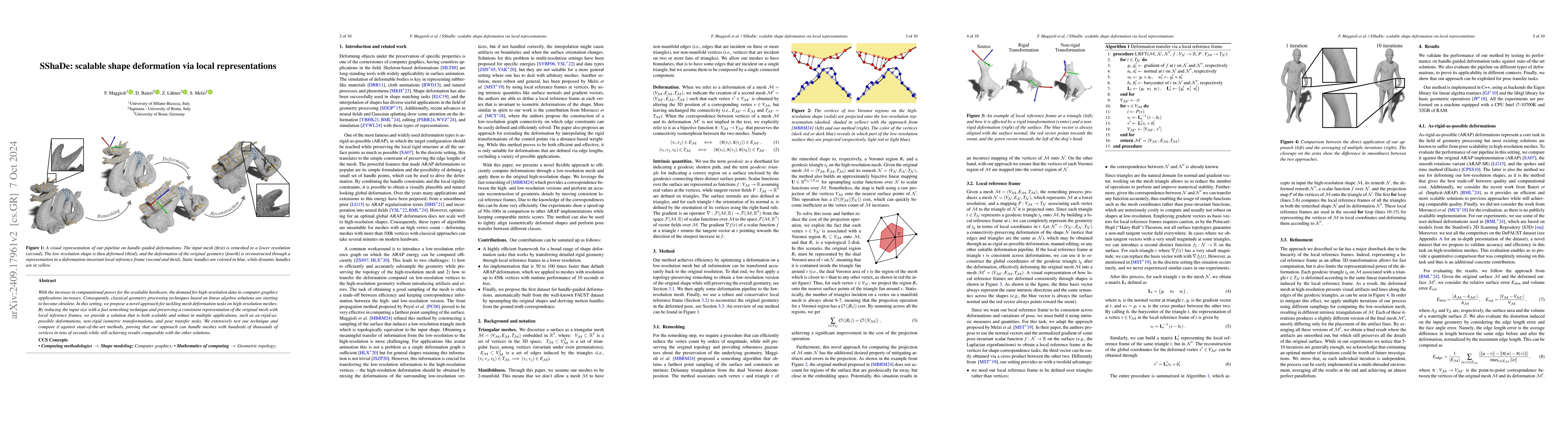 Thumbnail for SShaDe: scalable shape deformation via local representations