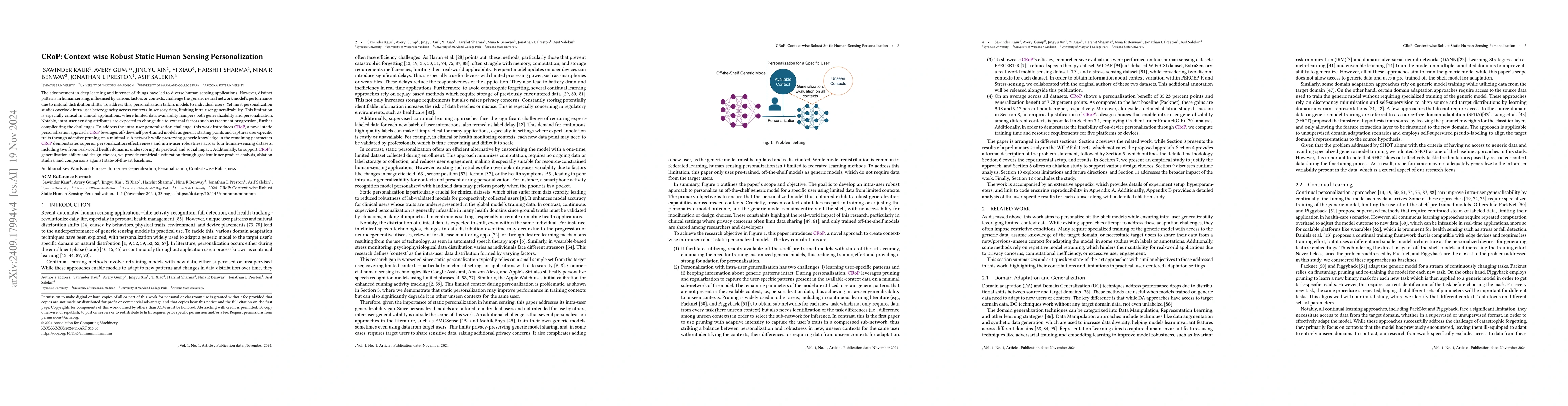 Thumbnail for CRoP: Context-wise Robust Static Human-Sensing Personalization