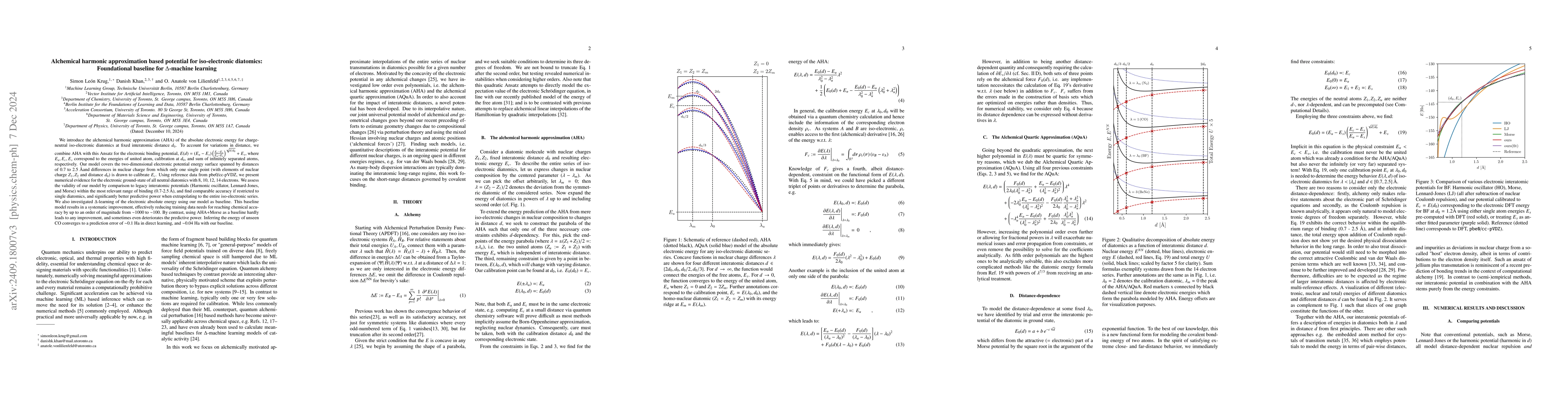 Thumbnail for Alchemical harmonic approximation based potential for iso-electronic
  diatomics: Foundational baseline for $Δ$-machine learning