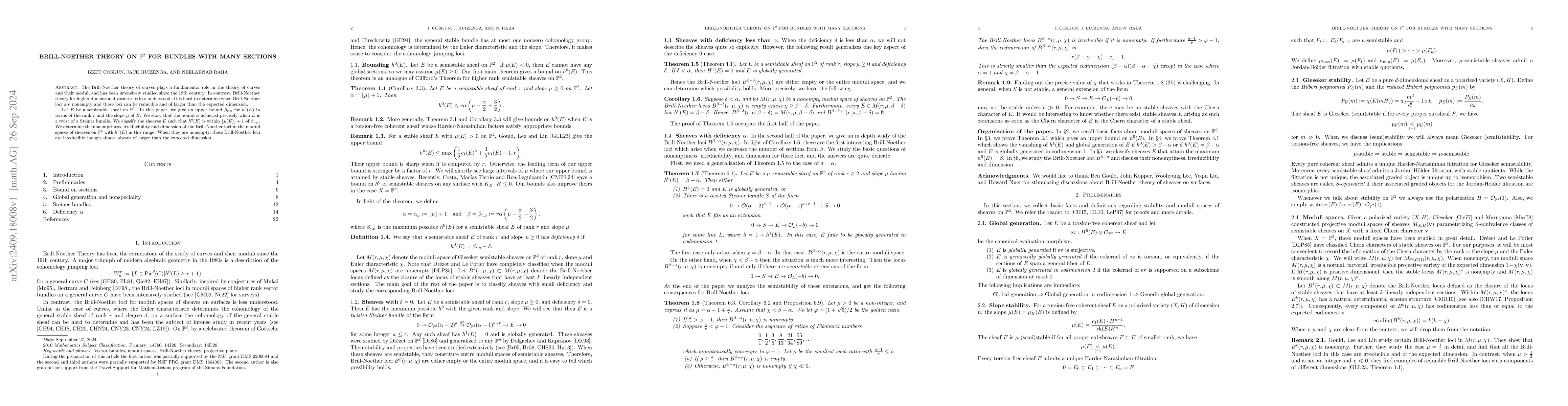 Thumbnail for Brill-Noether theory on the projective plane for bundles with many
  sections