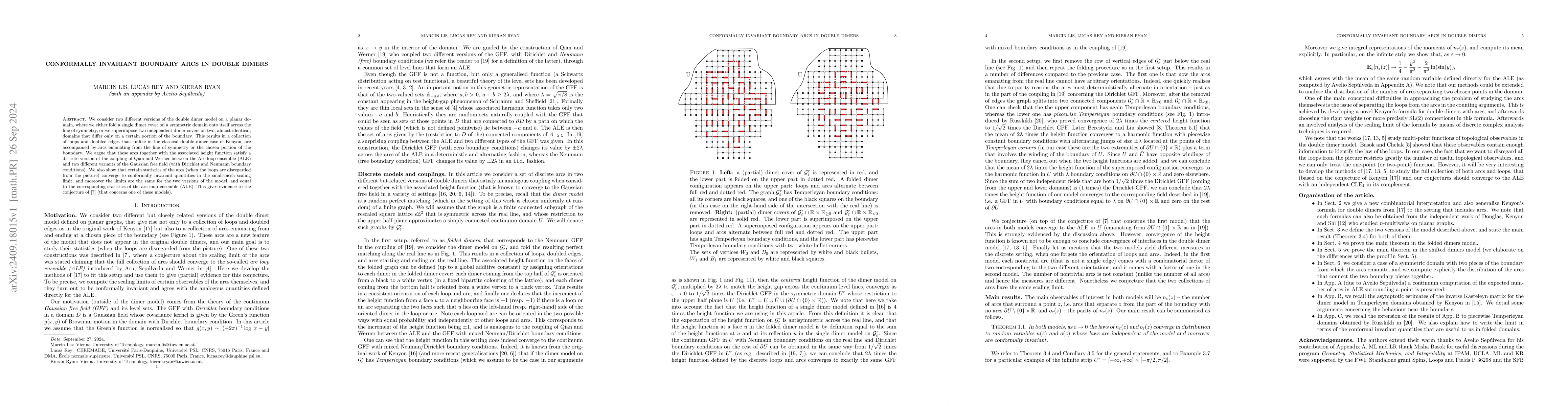 Thumbnail for Conformally invariant boundary arcs in double dimers