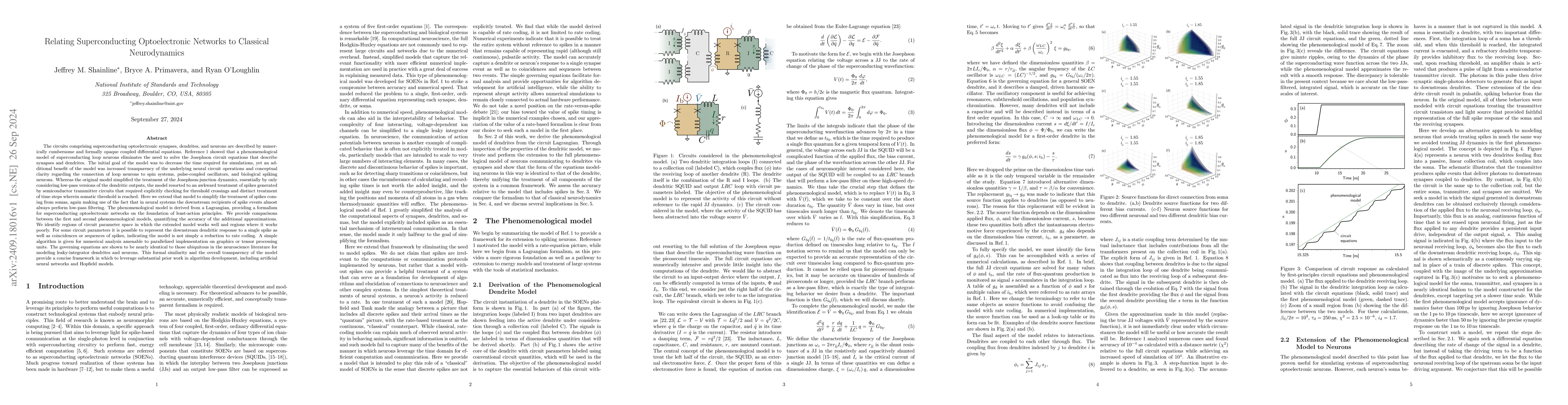 Thumbnail for Relating Superconducting Optoelectronic Networks to Classical
  Neurodynamics