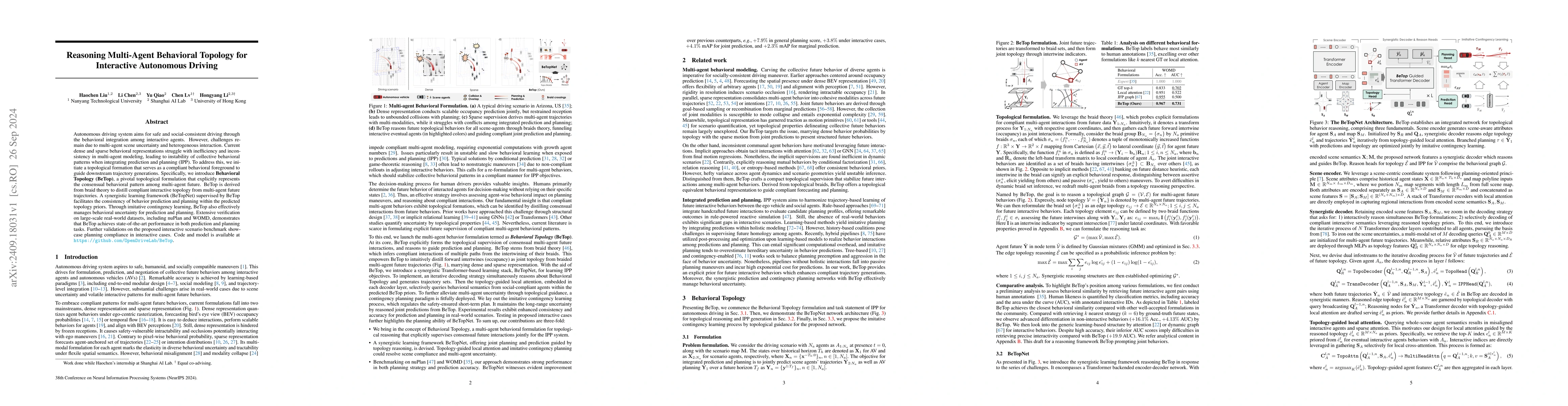 Thumbnail for Reasoning Multi-Agent Behavioral Topology for Interactive Autonomous
  Driving