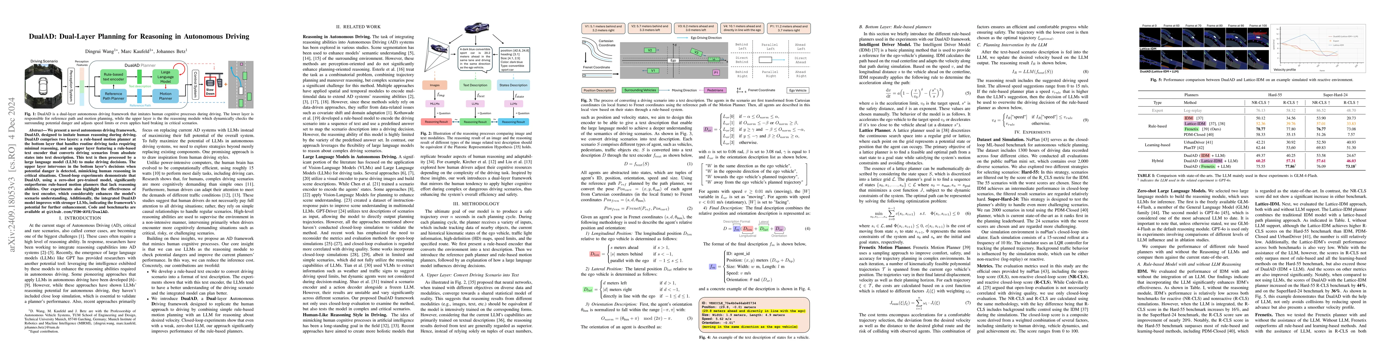 Thumbnail for DualAD: Dual-Layer Planning for Reasoning in Autonomous Driving
