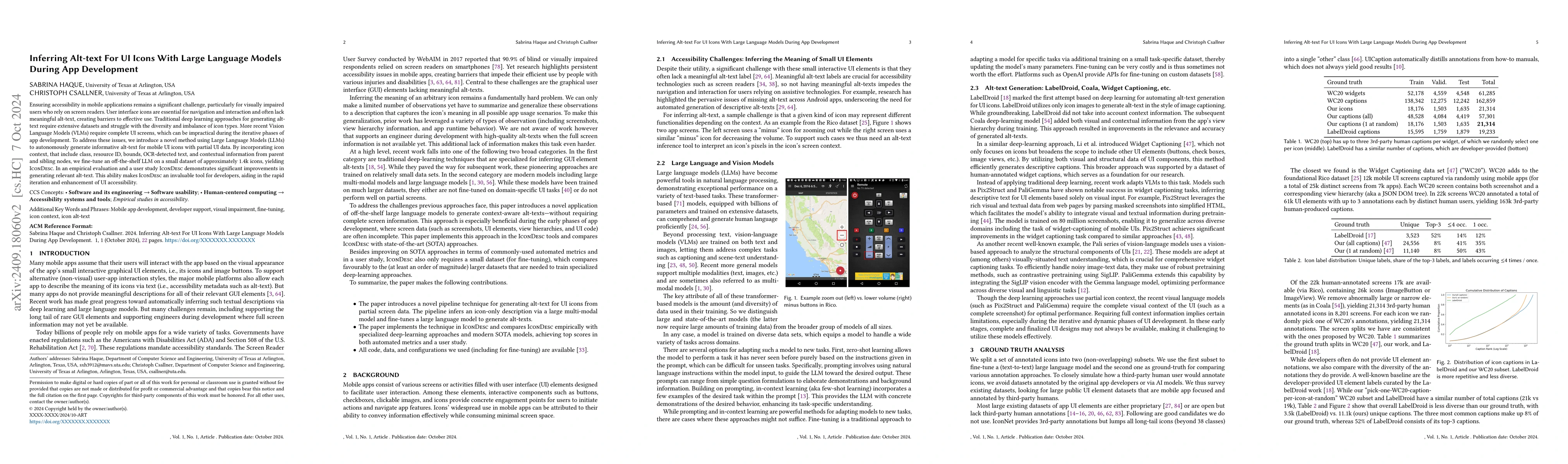 Thumbnail for Inferring Alt-text For UI Icons With Large Language Models During App
  Development