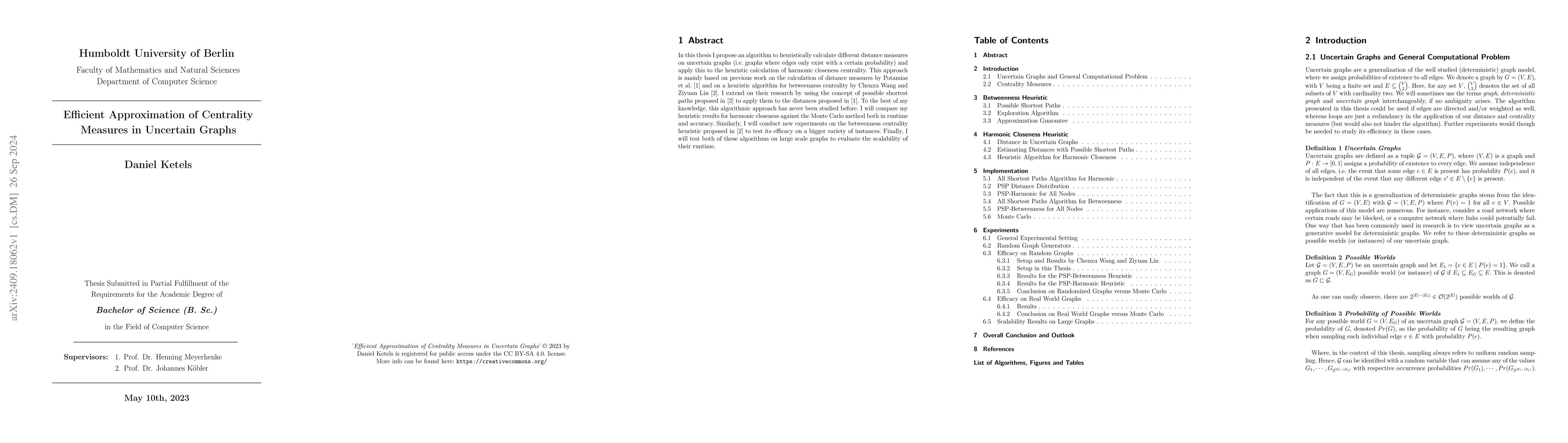 Thumbnail for Efficient Approximation of Centrality Measures in Uncertain Graphs