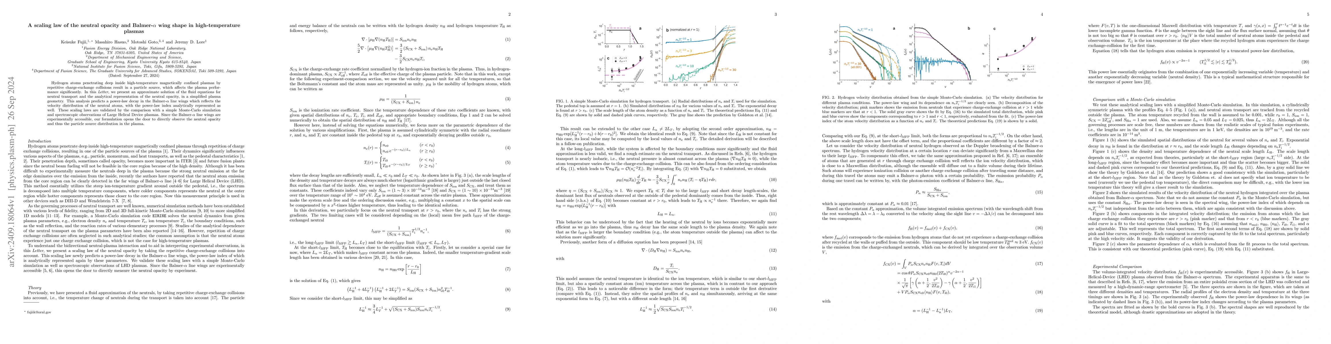 Thumbnail for A scaling law of the neutral opacity and Balmer-$α$ wing shape in
  high-temperature plasmas