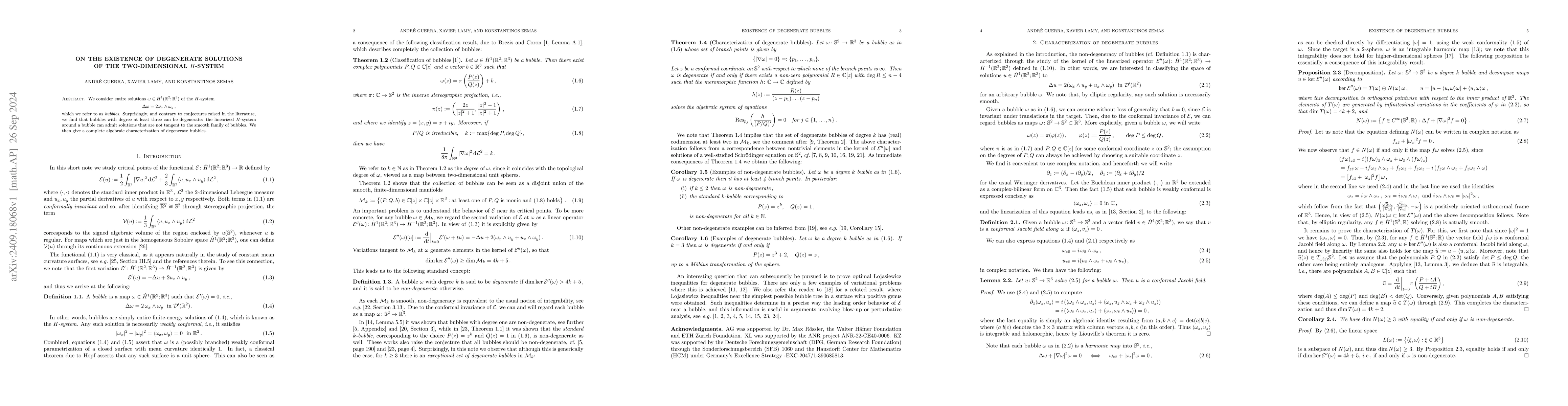 Thumbnail for On the existence of degenerate solutions of the two-dimensional
  $H$-system