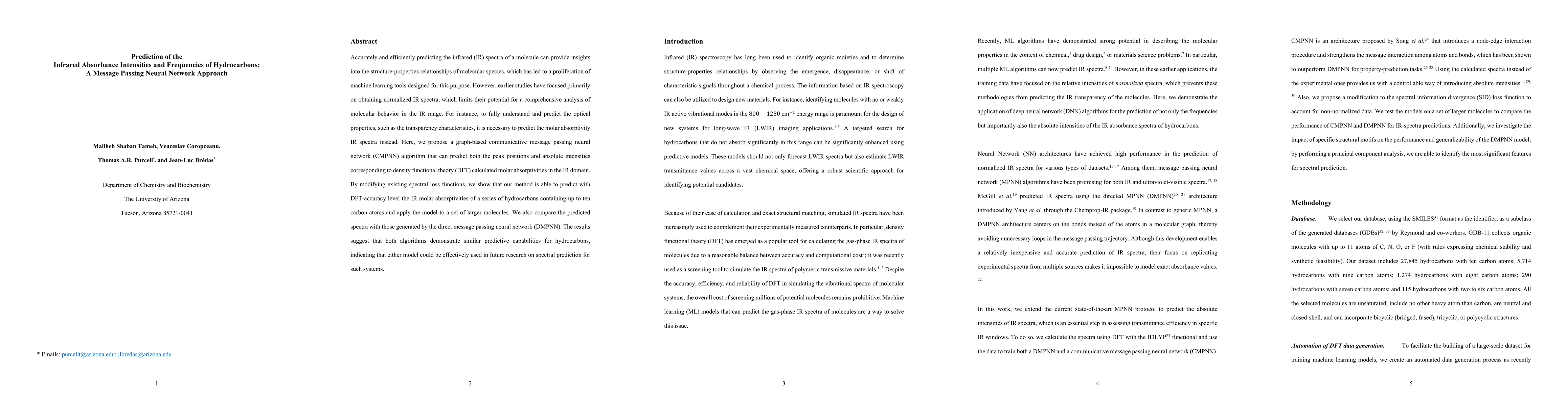 Thumbnail for Prediction of the Infrared Absorbance Intensities and Frequencies of
  Hydrocarbons:A Message Passing Neural Network Approach