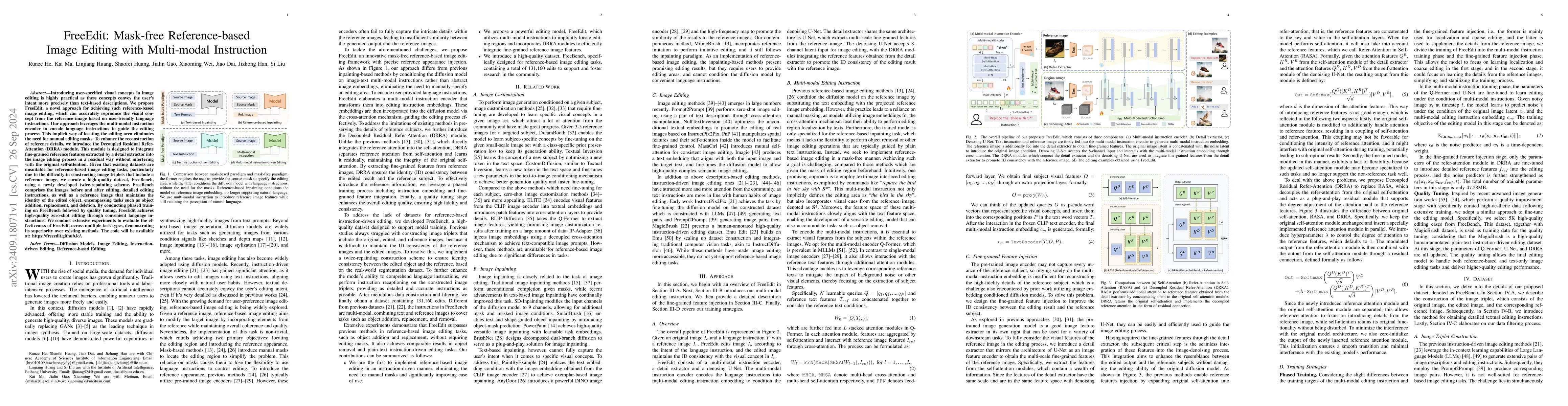 Thumbnail for FreeEdit: Mask-free Reference-based Image Editing with Multi-modal
  Instruction