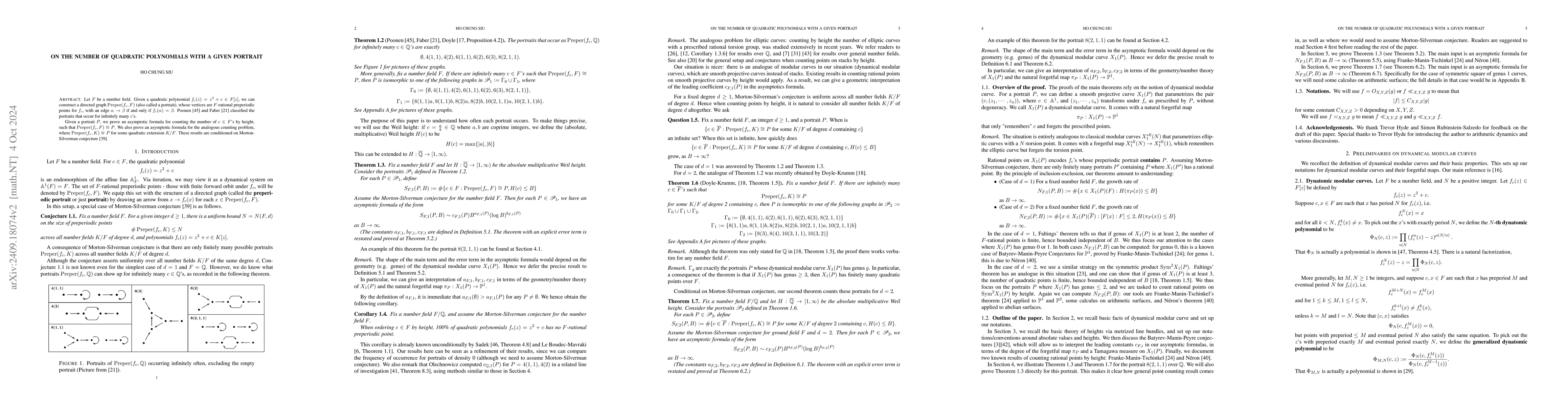 Thumbnail for On the number of quadratic polynomials with a given portrait