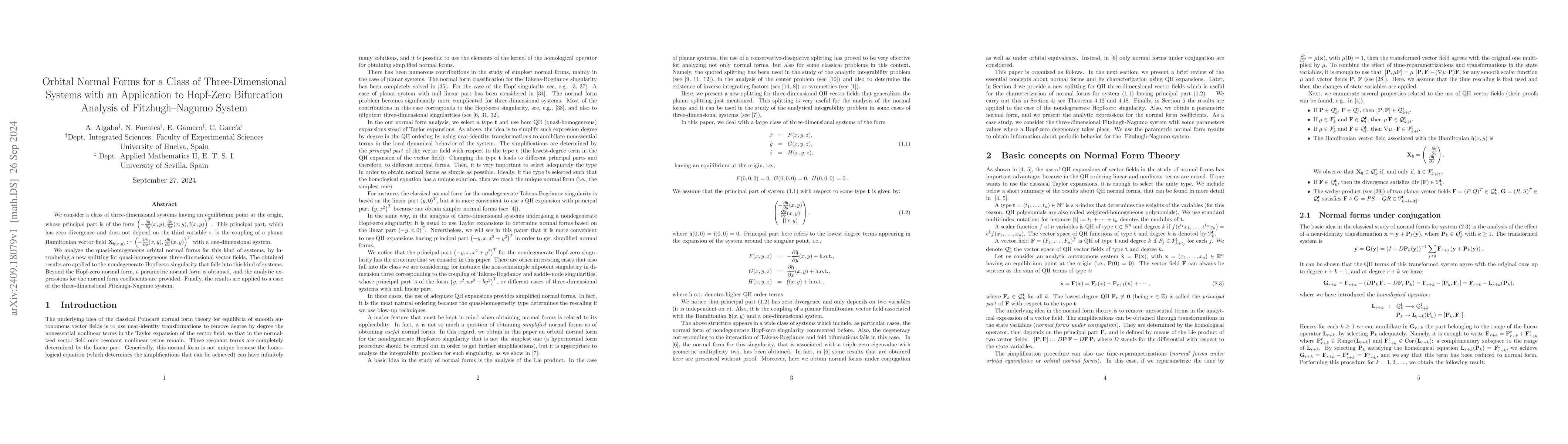 Thumbnail for Orbital normal forms for a class of three-dimensional systems with an
  application to Hopf-zero bifurcation analysis of Fitzhugh-Nagumo system