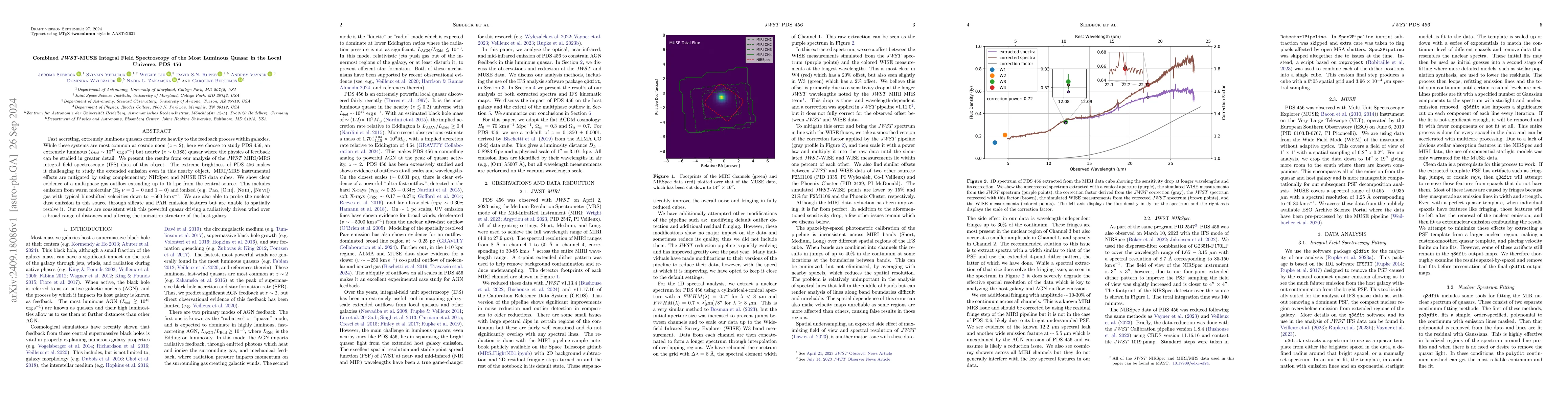 Thumbnail for Combined JWST-MUSE Integral Field Spectroscopy of the Most Luminous
  Quasar in the Local Universe, PDS 456