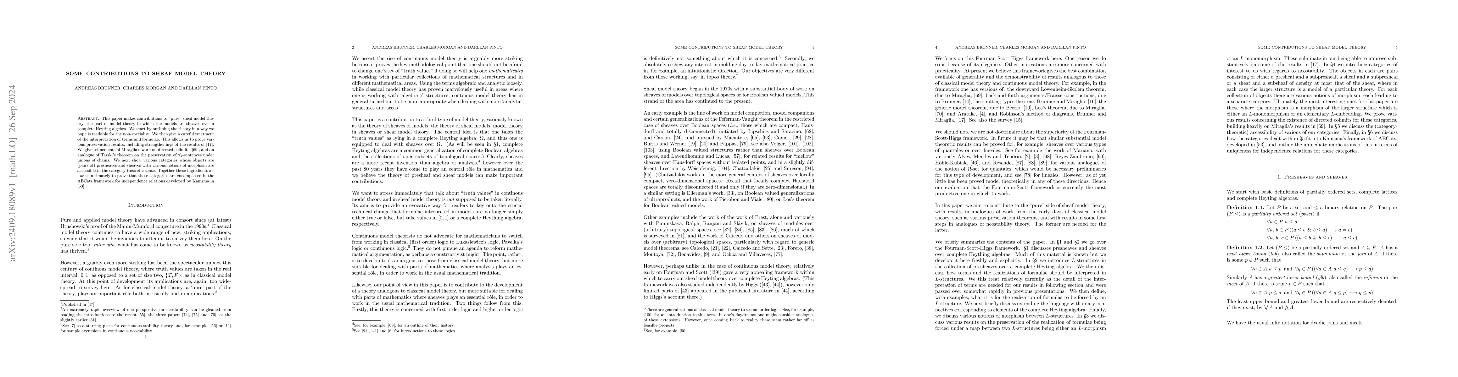 Thumbnail for Some contributions to sheaf model theory