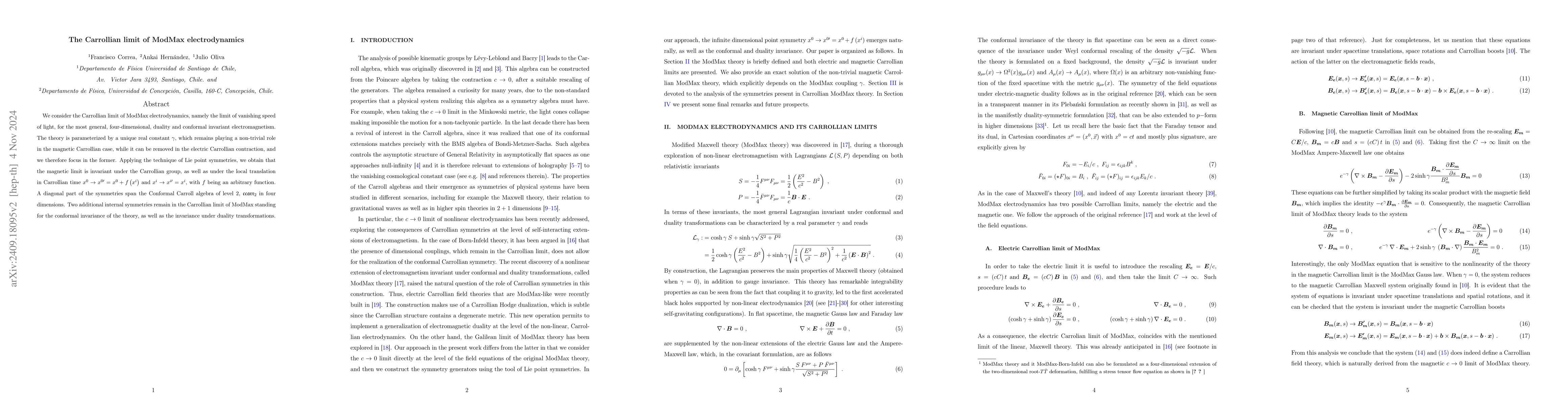 Thumbnail for The Carrollian limit of ModMax electrodynamics