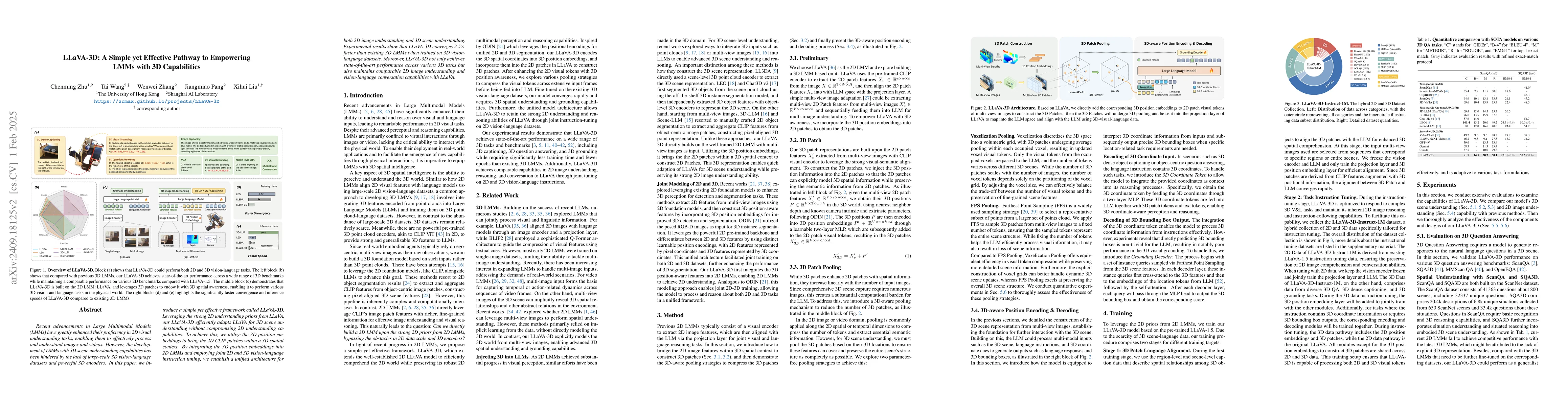 Thumbnail for LLaVA-3D: A Simple yet Effective Pathway to Empowering LMMs with
  3D-awareness