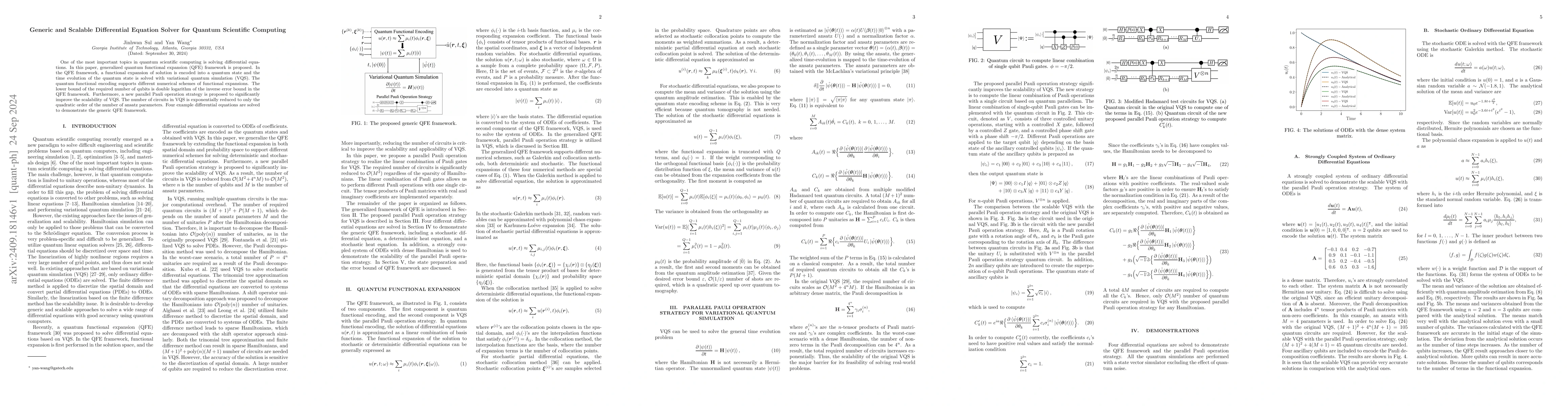 Thumbnail for Generic and Scalable Differential Equation Solver for Quantum Scientific
  Computing