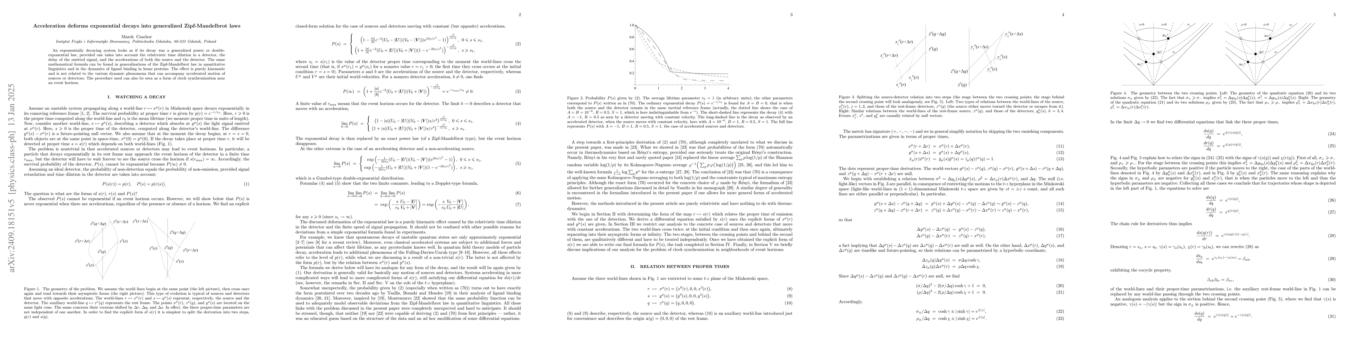Thumbnail for Acceleration deforms exponential decays into power laws