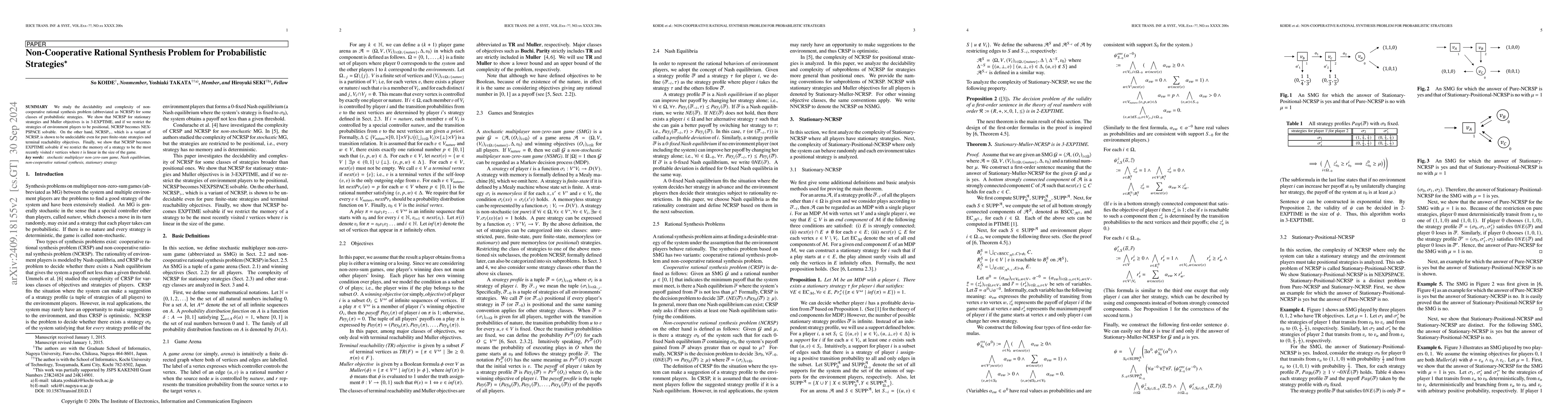 Thumbnail for Non-cooperative rational synthesis problem for probabilistic strategies